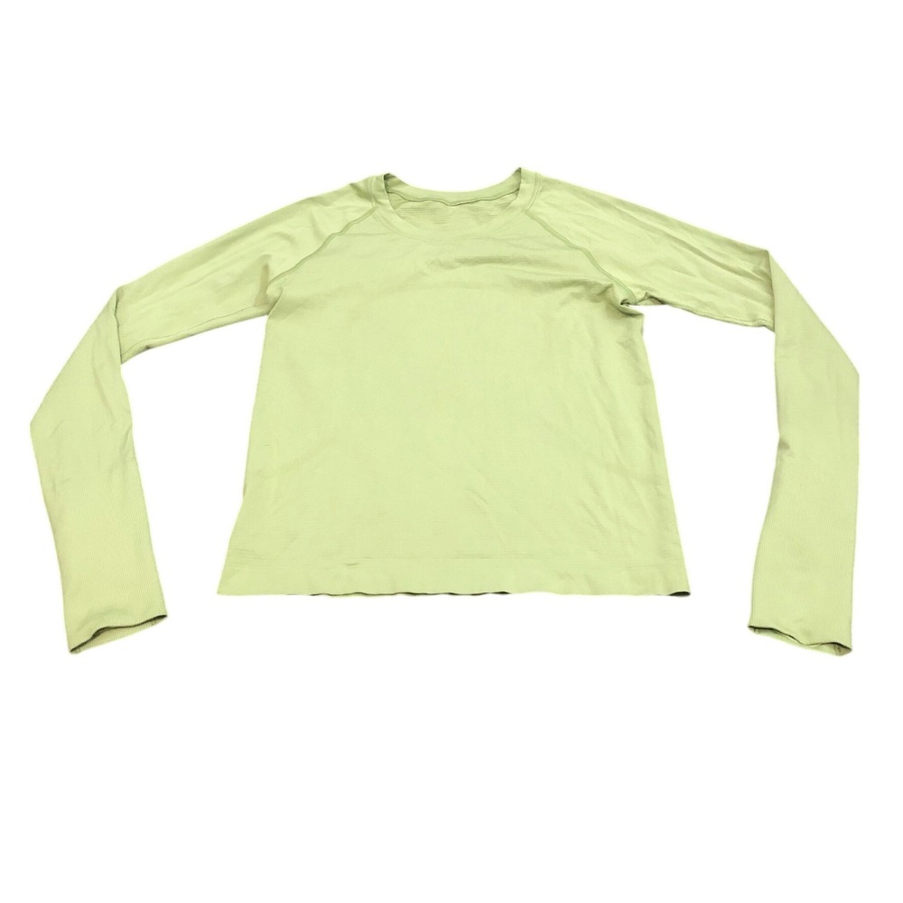 Lululemon Swiftly Tech Long Sleeve Shirt Crop Size 8‎ Green Crew Neck Activewear